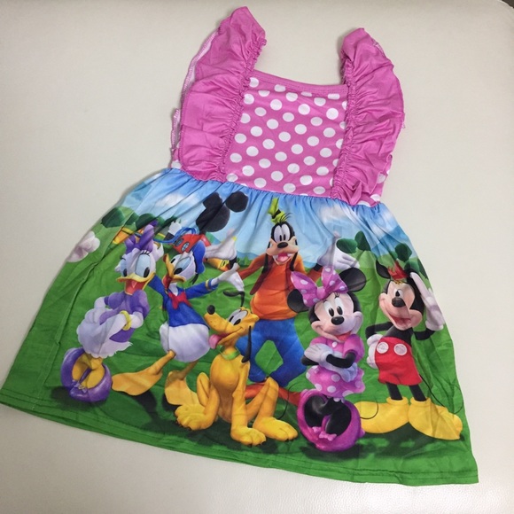 Minnie Mickey Mouse Cute Pink Dress - Picture 3 of 6